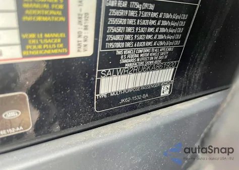 2019 Land Rover Range Rover Sport Hse z USA, uszkodzony, nr VIN SALWR2RU6KA861920